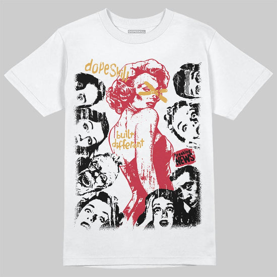 Air Diamond Turf Reverse Prime Red DopeSkill T-Shirt Built Different Graphic Streetwear - White