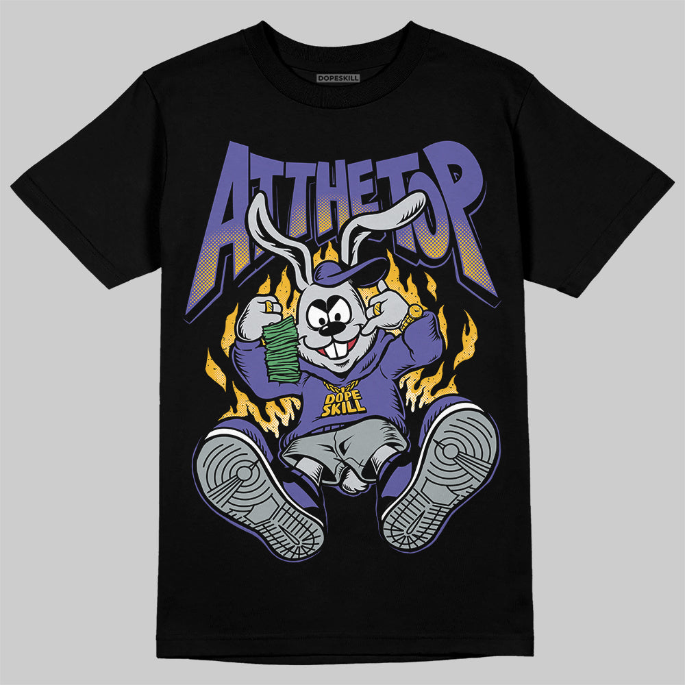 Jordan 4 Retro Lakers DopeSkill T-Shirt At The Top Graphic Streetwear - black