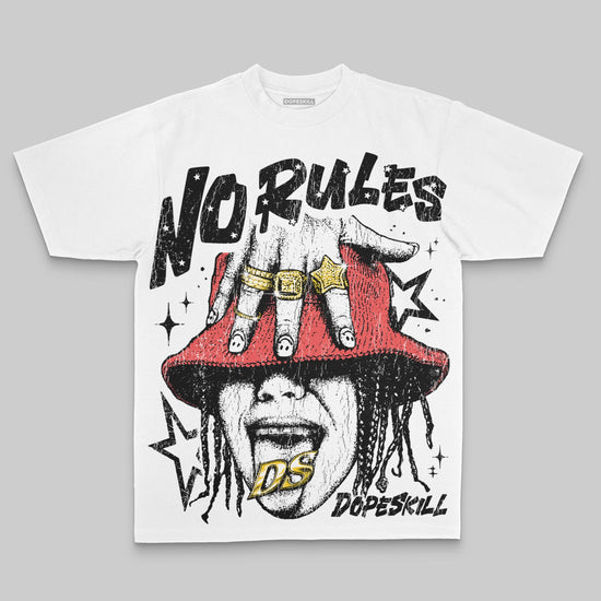 Black/White Oversize Print No Rules DopeSkill Graphic Premium T-shirt Streetwear - White