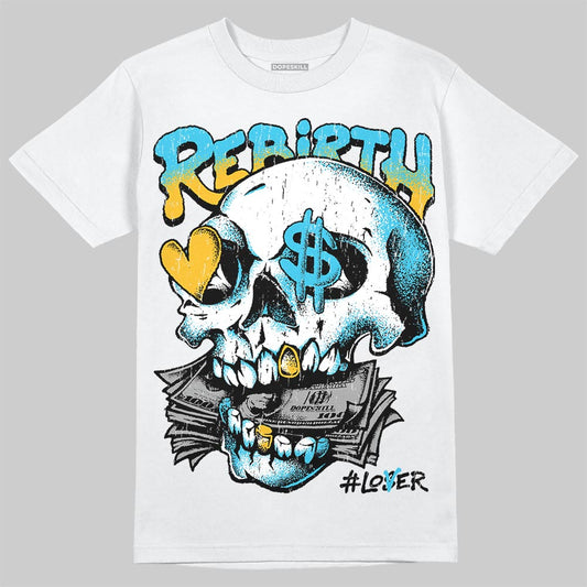 Jordan 11 Retro Gamma Blue (2025) DopeSkill T-Shirt Rebirth Graphic Streetwear - White 