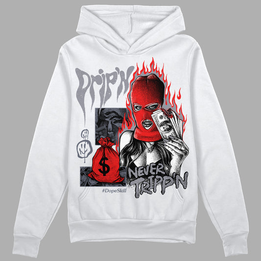 Jordan 14 Retro 'Stealth' DopeSkill Hoodie Sweatshirt Drip'n Never Tripp'n Graphic Streetwear - White