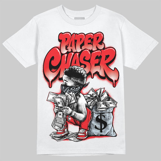 Jordan 11 Retro Cherry DopeSkill T-Shirt Paper Chaser Boy Graphic Streetwear - White 