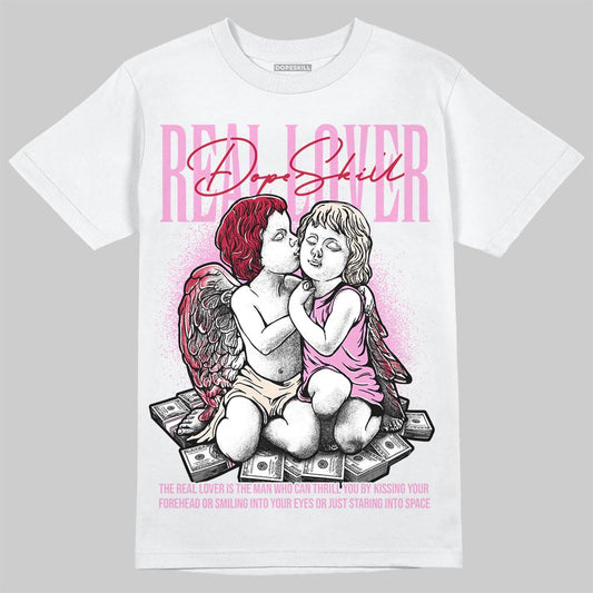 Jordan 1 Low “Pink Pack” DopeSkill T-Shirt Real Lover Graphic Streetwear - White