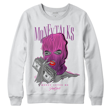 Jordan 4 GS “Hyper Violet” DopeSkill Sweatshirt Money Talks Graphic Streetwear - White