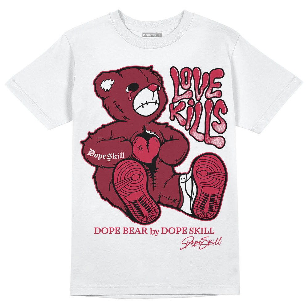 Jordan 1 Retro High '85 OG Metallic Burgundy DopeSkill T-Shirt Love Kills Graphic Streetwear - WHite