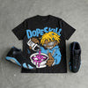 University Blue 14s DopeSkill Oversize Print T-Shirt Pour Up Graphic