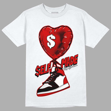 Jordan 1 Retro Low "Black Toe" DopeSkill T-Shirt Self Made Graphic Streetwear - White