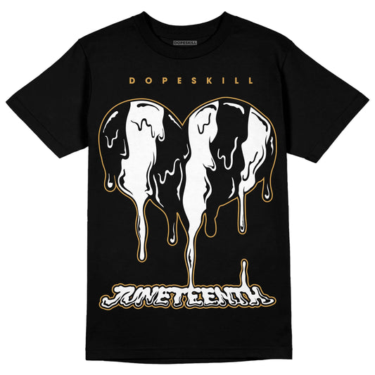 Jordan 11 "Gratitude" DopeSkill T-Shirt Juneteenth Heart Graphic Streetwear - Black