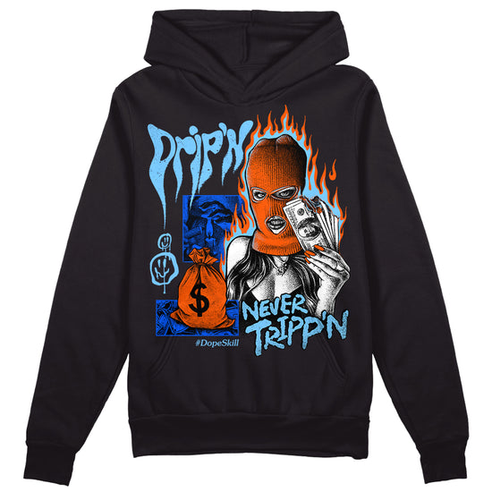 Dunk Low Futura University Blue DopeSkill Hoodie Sweatshirt Drip'n Never Tripp'n Graphic Streetwear - Black