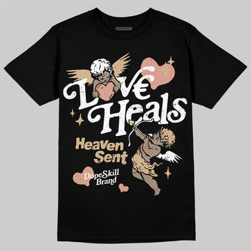 TAN Sneakers DopeSkill T-Shirt New Love Heals Graphic Streetwear - Black