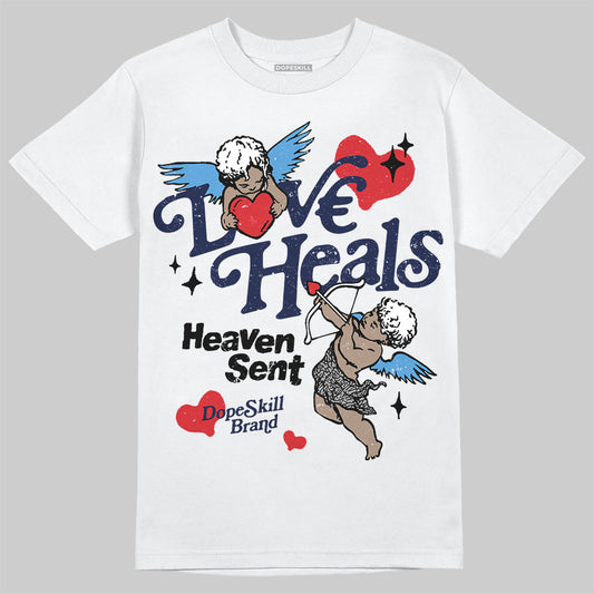 Jordan 3 "Midnight Navy" DopeSkill T-Shirt New Love Heals Graphic Streetwear - White