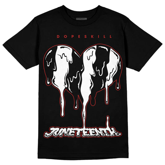 Jordan 14 "Black/White" DopeSkill T-Shirt Juneteenth Heart Graphic Streetwear - Black 