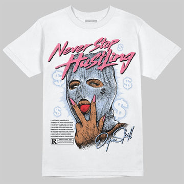 Jordan 3 GS “Cobalt Bliss” DopeSkill T-Shirt Never Stop Hustling Graphic Streetwear - White