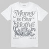Jordan 5 Retro Wolf Grey (2026) DopeSkill T-Shirt Money Is Our Motive Typo Graphic Streetwear - White