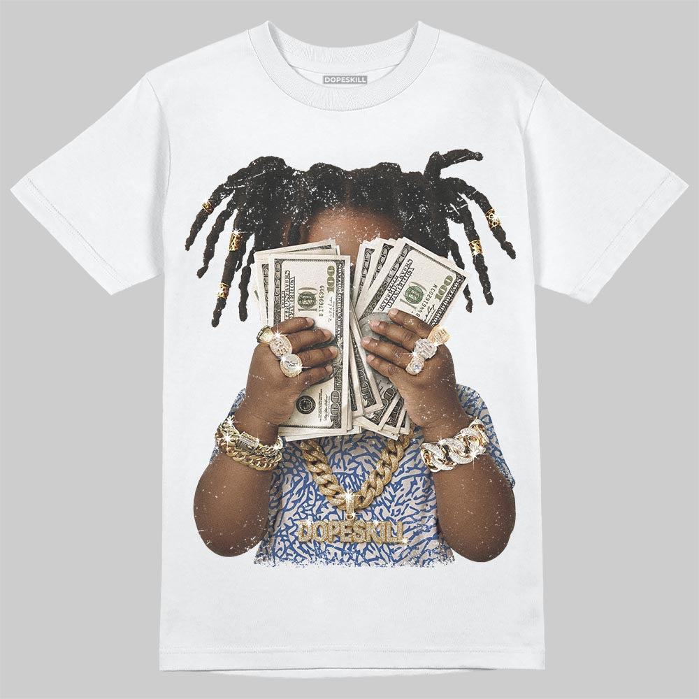 Jordan Spizike Low “Storm Blue” DopeSkill T-Shirt Rich Youth Graphic Streetwear - White