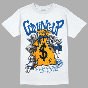 Dunk Blue Jay and University Gold DopeSkill T-Shirt Money Bag Coming Up Graphic Streetwear - White