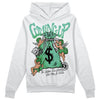 Jordan 1 High OG Green Glow DopeSkill Hoodie Sweatshirt Money Bag Coming Up Graphic Streetwear - White]