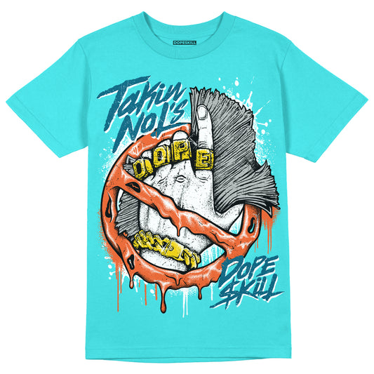 Dunk Low “Miami Dolphins” DopeSkill Tahiti Blue T-shirt Takin No L's Graphic Streetwear