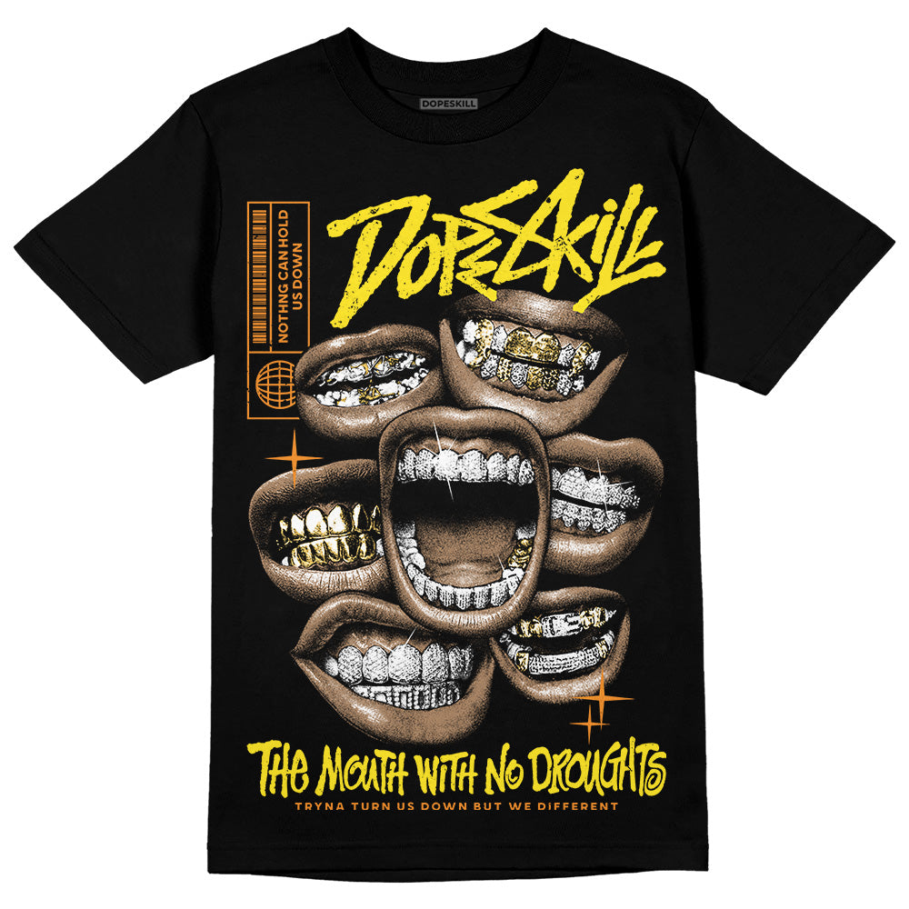 Jordan 4 Retro “Vivid Sulfur” DopeSkill T-Shirt The Mouth With No Droughts Graphic Streetwear - Black