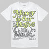 Jordan 4 GS “Light Lemon Twist” DopeSkill T-Shirt Money Is Our Motive Typo Graphic Streetwear - White