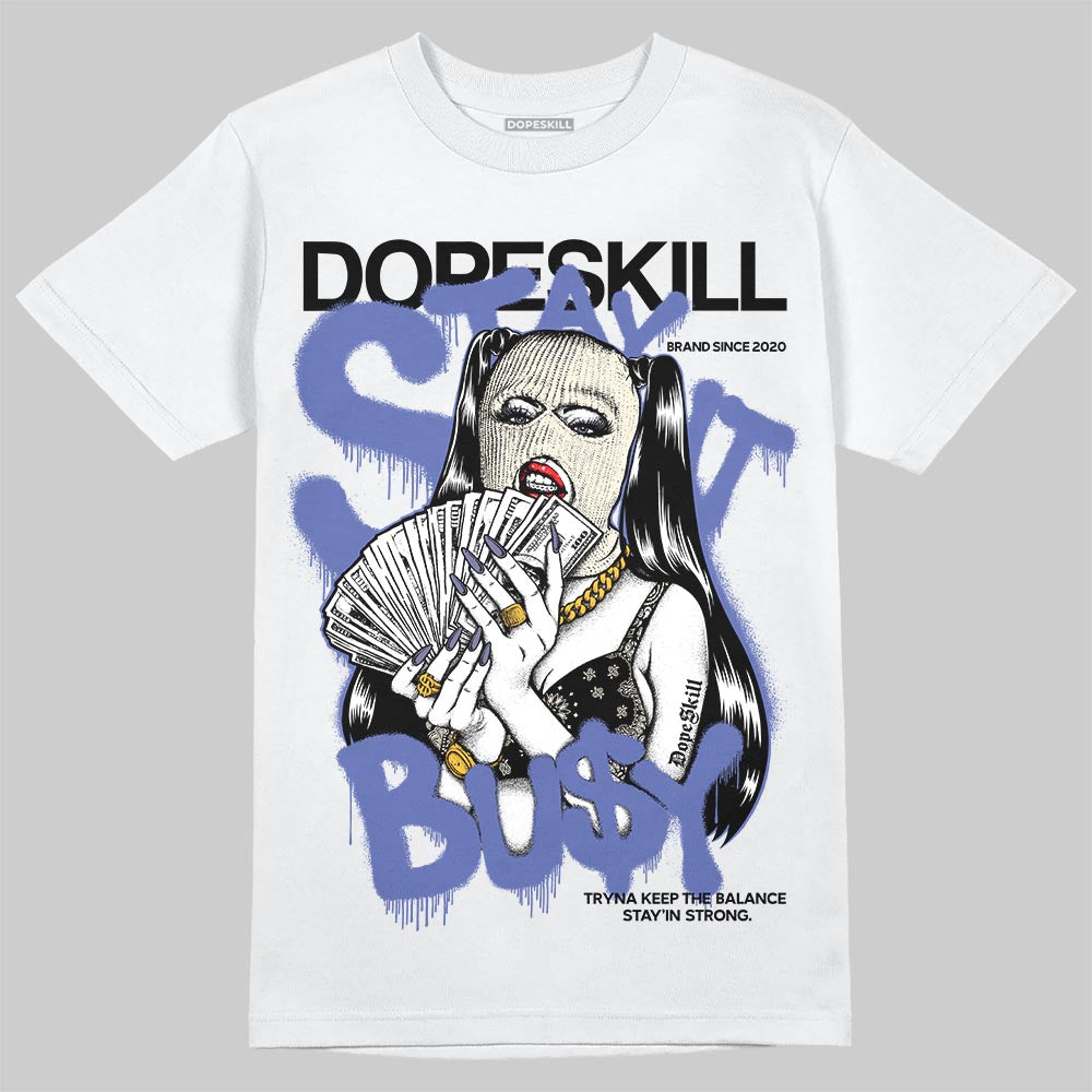 Air Max 90 x Patta Sapphire and Particle Grey DopeSkill T-Shirt Stay It Busy Graphic Streetwear - White