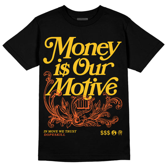Yellow Sneakers DopeSkill T-Shirt Money Is Our Motive Typo Graphic Streetwear - Black