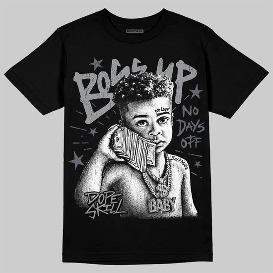 Jordan 5 Wolf Grey DopeSkill T-Shirt Boss Up Graphic Streetwear - Black
