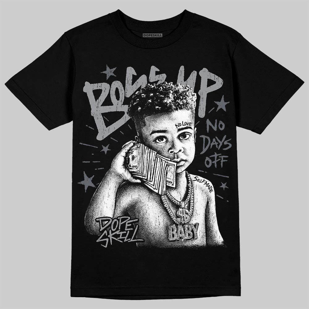 Jordan 5 Wolf Grey DopeSkill T-Shirt Boss Up Graphic Streetwear - Black