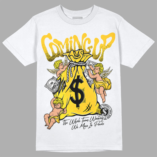 Jordan 4 Retro “Vivid Sulfur” DopeSkill T-Shirt Money Bag Coming Up Graphic Streetwear - White 