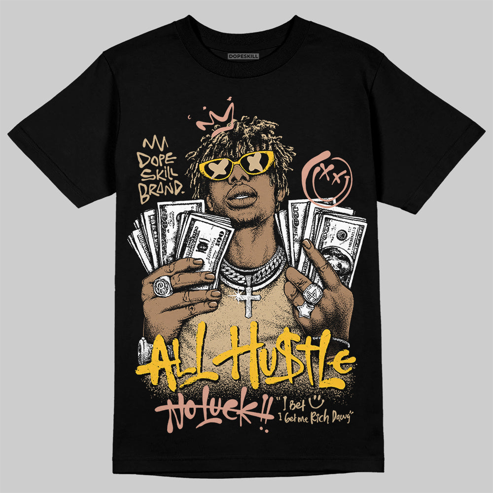 TAN Sneakers DopeSkill T-Shirt All Hustle No Luck Graphic Streetwear - black