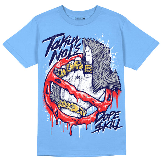 Dunk Low Retro White Polar Blue DopeSkill University Blue T-shirt Takin No L's Graphic Streetwear