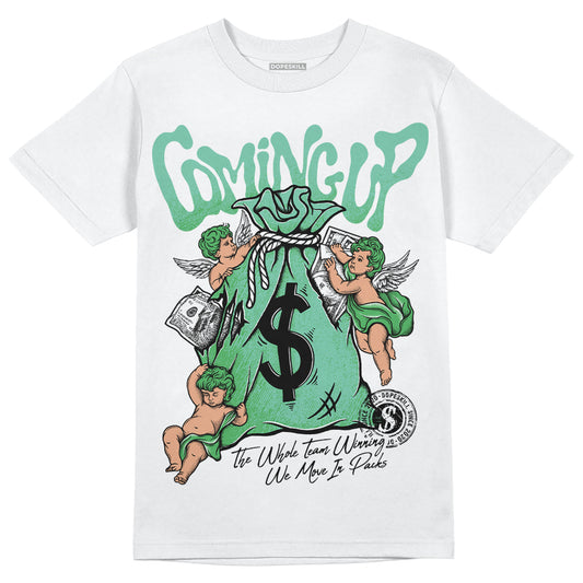 Jordan 1 High OG Green Glow DopeSkill T-Shirt Money Bag Coming Up Graphic Streetwear - White