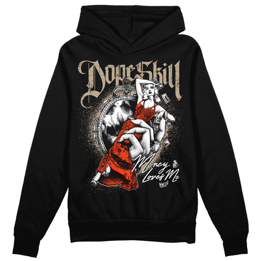 Jordan 1 High OG “Latte” DopeSkill Hoodie Sweatshirt Money Loves Me Graphic Streetwear - Black