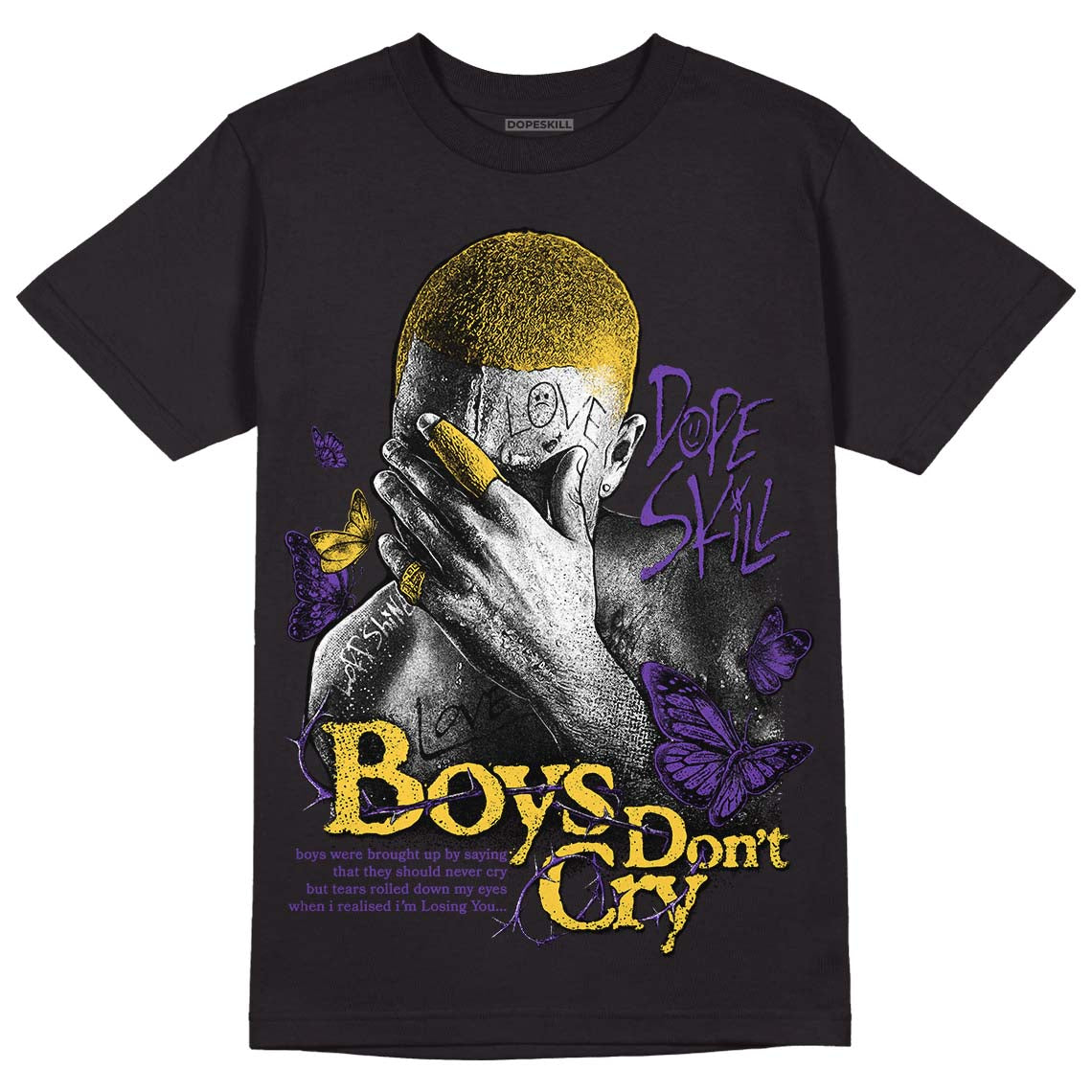 Jordan 12 “Field Purple” DopeSkill T-Shirt Boys Don't Cry Graphic Streetwear - Black