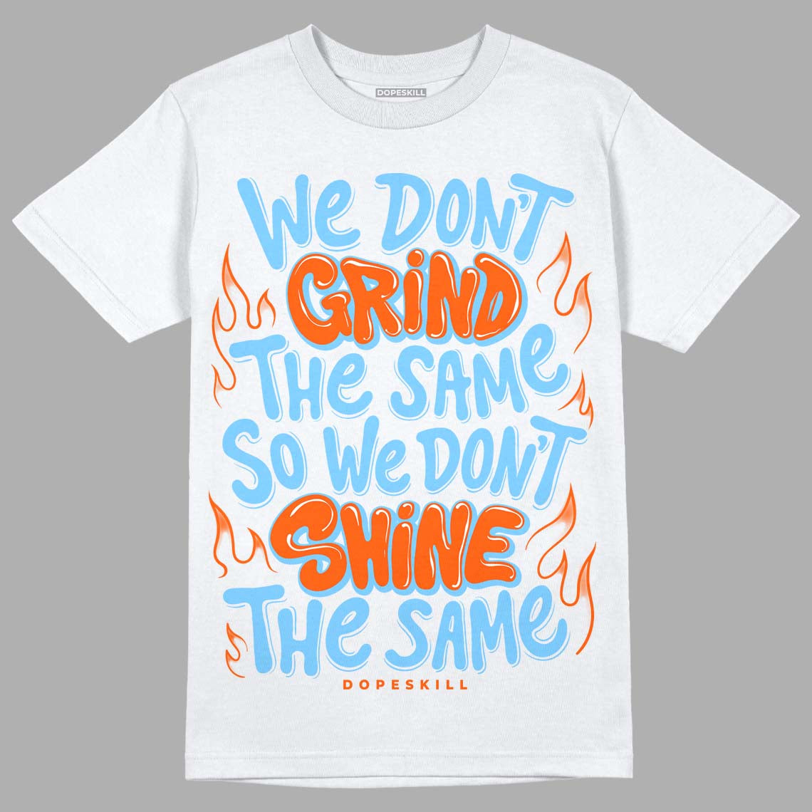 Dunk Low Futura Orange Blaze DopeSkill T-Shirt Grind Shine Graphic Streetwear - White