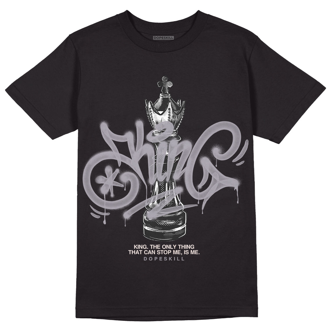 Jordan 2 Cement Grey DopeSkill T-Shirt King Chess Graphic Streetwear - Black