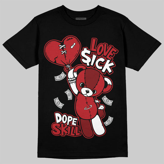 Jordan 12 Retro Flu Game (2025) DopeSkill T-Shirt Love Sick Graphic Streetwear - Black