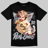 Jordan 5 Wolf Grey DopeSkill T-Shirt Real Ones Angel Graphic Streetwear - Black