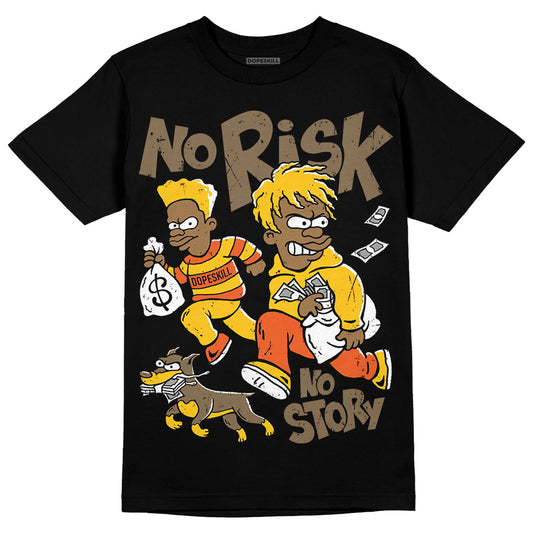 Yellow Sneakers DopeSkill T-Shirt No Risk No Story Graphic Streetwear - Black