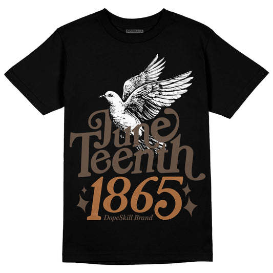 Jordan 1 Retro High OG Palomino DopeSkill T-Shirt Juneteenth 1865 Graphic Streetwear - Black