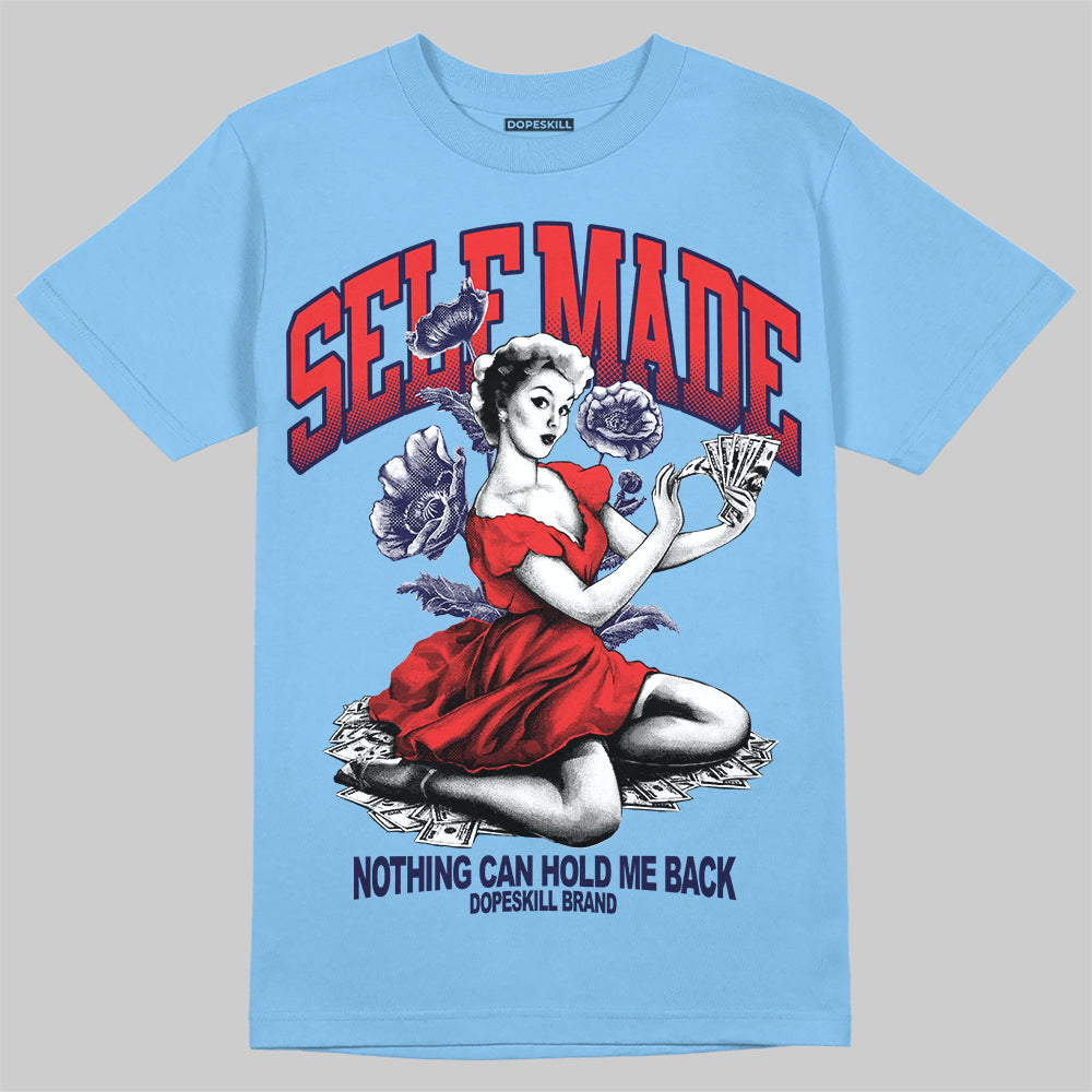University Blue Sneakers DopeSkill T-Shirt Self Made Graphic Streetwear - Carolina blue