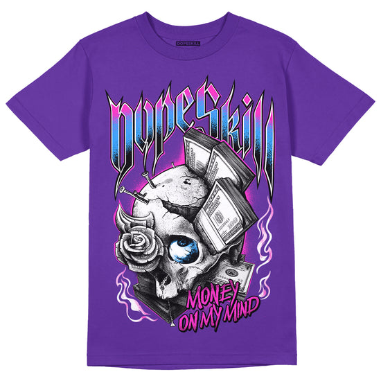 Dunk Low Championship Court Purple DopeSkill Purple T-shirt Money On My Mind Graphic Streetwear