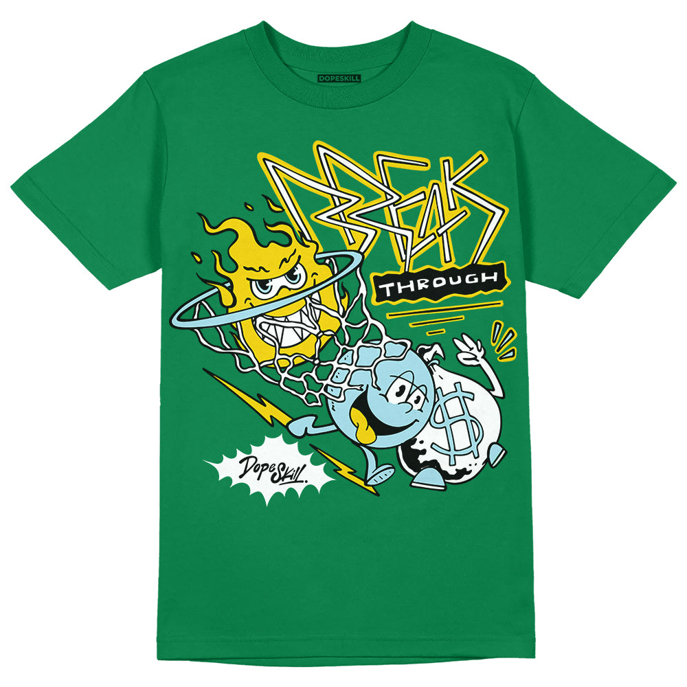 Jordan 5 “Lucky Green” DopeSkill Green T-Shirt Break Through Graphic Streetwear