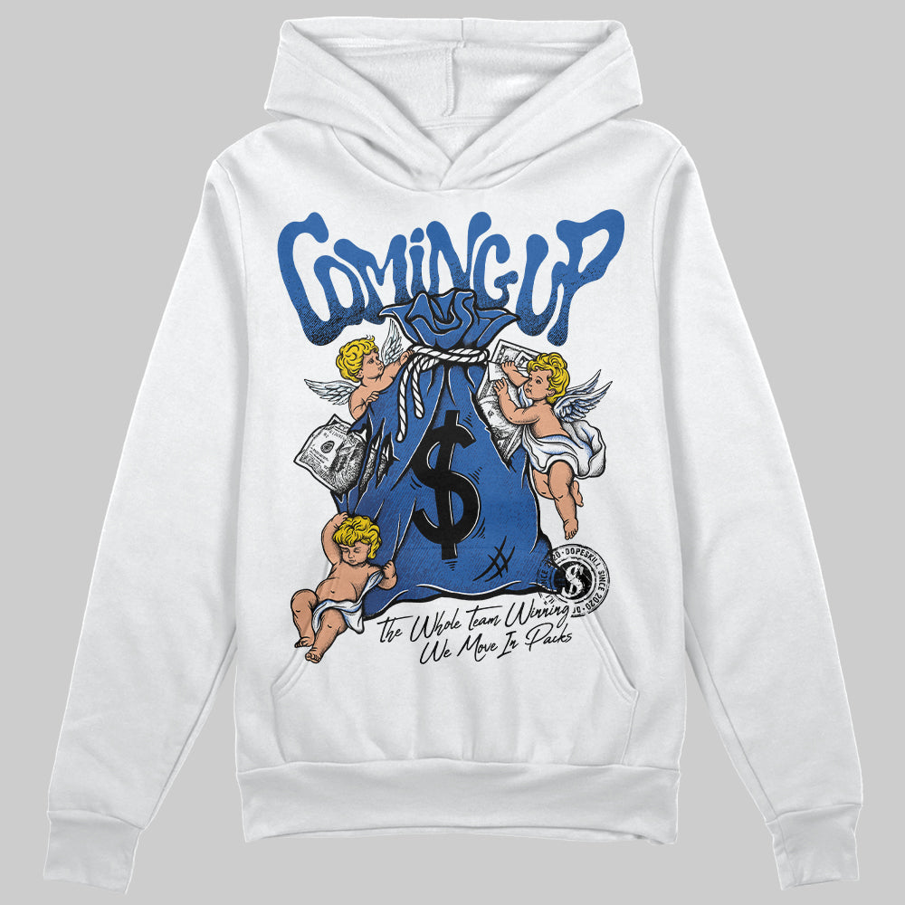 Jordan 12 “Blueberry” DopeSkill Hoodie Sweatshirt Money Bag Coming Up Graphic Streetwear - White