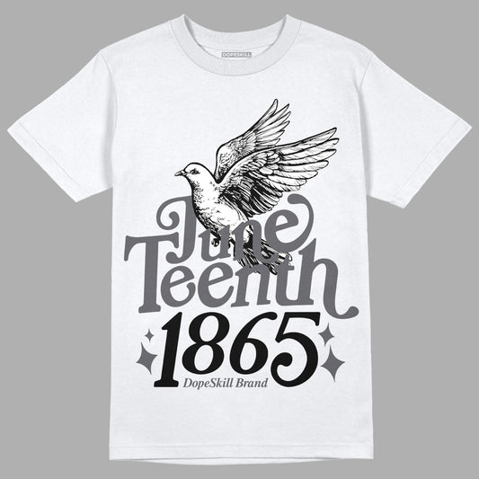 Jordan 1 Retro Low OG Black Cement DopeSkill T-Shirt Juneteenth 1865 Graphic Streetwear - White