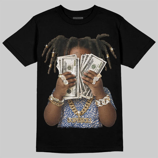 Jordan Spizike Low “Storm Blue” DopeSkill T-Shirt Rich Youth Graphic Streetwear  Black