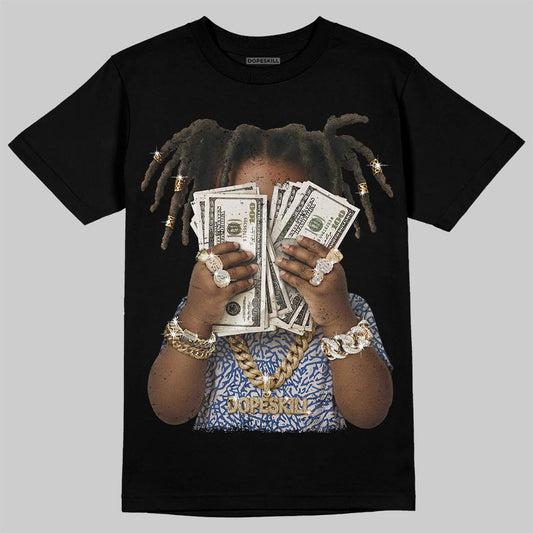 Jordan Spizike Low “Storm Blue” DopeSkill T-Shirt Rich Youth Graphic Streetwear  Black