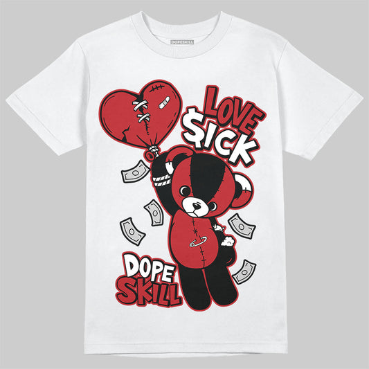 Jordan 12 Retro Flu Game (2025) DopeSkill T-Shirt Love Sick Graphic Streetwear - White 