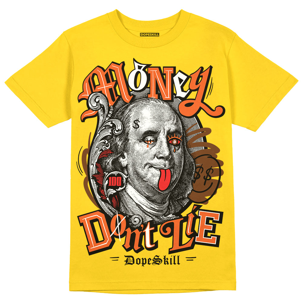 Yellow Sneakers DopeSkill Gold T-Shirt Money Don't Lie Graphic Streetwear