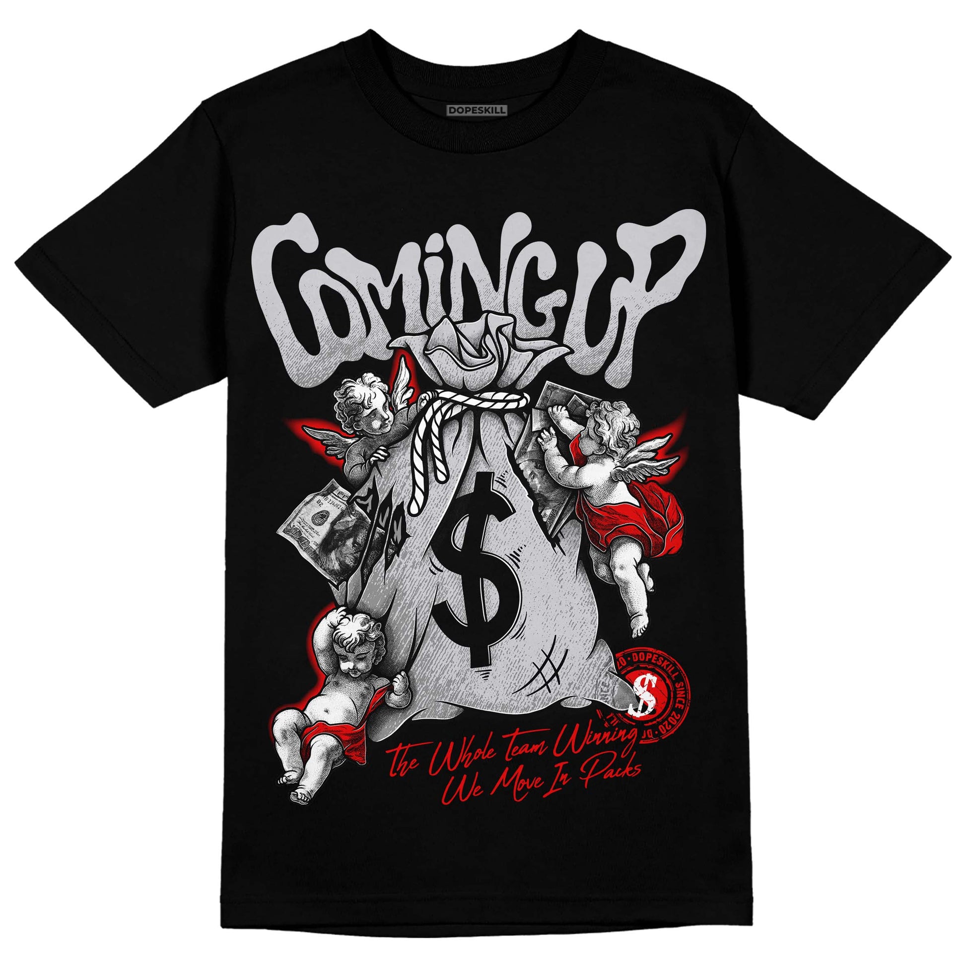 Jordan 2 Retro "Black Cement" DopeSkill T-Shirt Money Bag Coming Up Graphic Streetwear - Black